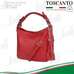Toscanto Damen Shopper Leder Tasche rot OTT134SR