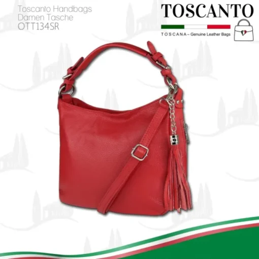 Toscanto Damen Shopper Leder Tasche rot OTT134SR