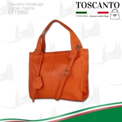 Toscanto Damen Shopper Leder Tasche orange OTT155SO
