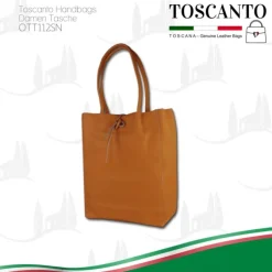 Toscanto Damen Shopper Leder Tasche braun cognac OTT112SN