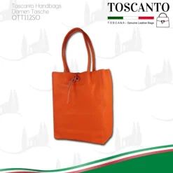 Toscanto Damen Shopper Leder Tasche orange OTT112SO