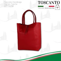 Toscanto Damen Shopper Leder Tasche rot OTT112SR