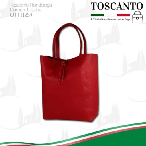 Toscanto Damen Shopper Leder Tasche rot OTT112SR