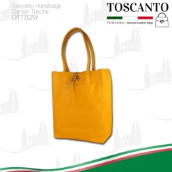 Toscanto Damen Shopper Leder Tasche gelb OTT112SY