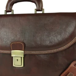 Toscanto Herren Damen Aktentasche Businesstasche Leder Tasche braun OTT151AN