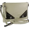 Toscanto Jugend Damen Handgelenktasche Leder Tasche beige weiß schwarz OTT805UW