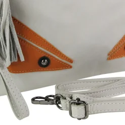 Toscanto Jugend Damen Handgelenktasche Leder Tasche grau braun OTT805UK