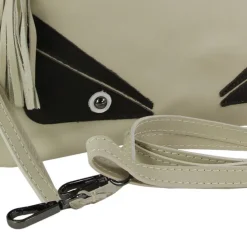Toscanto Jugend Damen Handgelenktasche Leder Tasche beige weiß schwarz OTT805UW