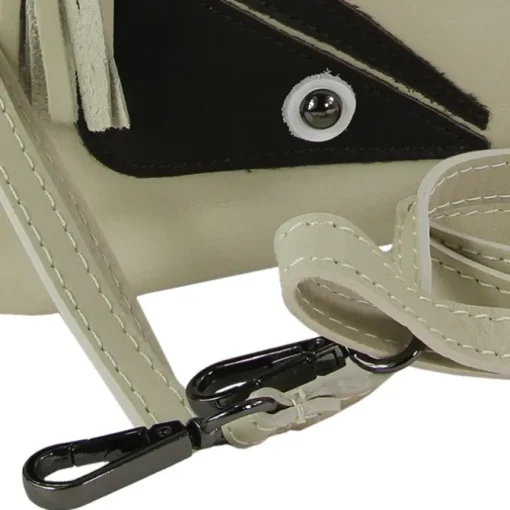 Toscanto Jugend Damen Handgelenktasche Leder Tasche beige weiß schwarz OTT805UW