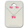 TW Kinder Schmuck Schmetterling pink Ohrstecker und Kette 925 Silber SDS807