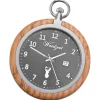 Waidzeit Herren Taschenuhr Edelstahl Holz braun mit Uhrenkette UWATG01