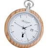 Waidzeit Herren Taschenuhr Edelstahl Holz braun mit Uhrenkette UWAYT01