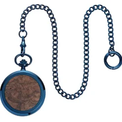 Waidzeit Herren Taschenuhr Edelstahl blau mit Uhrenkette UWAFF01