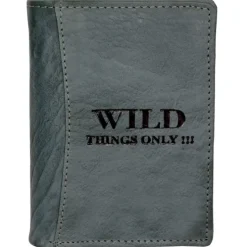 Wild Things Only blau-grau Portemonnaie echtes Leder Herren OPJ100B