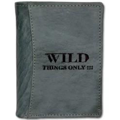 Wild Things Only blau-grau Portemonnaie echtes Leder Herren OPJ100B