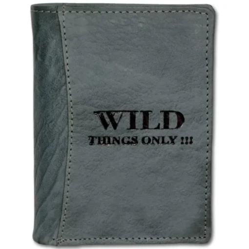 Wild Things Only blau-grau Portemonnaie echtes Leder Herren OPJ100B