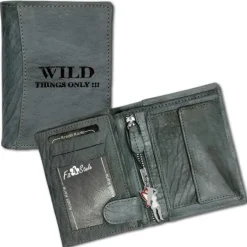 Wild Things Only blau-grau Portemonnaie echtes Leder Herren OPJ100B