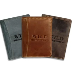 Wild Things Only blau-grau Portemonnaie echtes Leder Herren OPJ100B