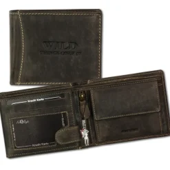 Wild Things Only braun Portemonnaie echtes Leder Herren OPJ103N