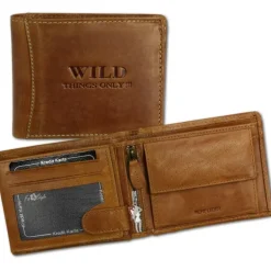 Wild Things Only braun Portemonnaie echtes Leder Herren OPJ103O
