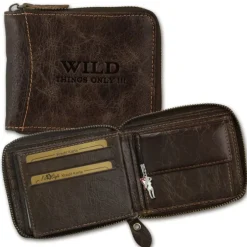 Wild Things Only Börse braun Portemonnaie Geldbeutel Leder RFID Schutz OPJ112N