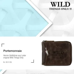 Wild Things Only Börse braun Portemonnaie Geldbeutel Leder RFID Schutz OPJ112N