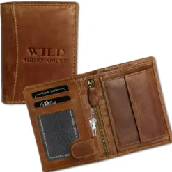 Wild Things Only cognac Portemonnaie echtes Leder Herren OPJ100O