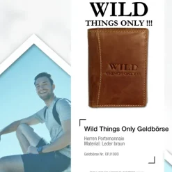 Wild Things Only cognac Portemonnaie echtes Leder Herren OPJ100O