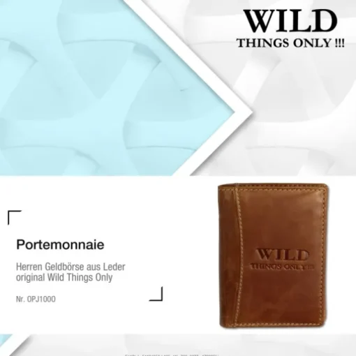 Wild Things Only cognac Portemonnaie echtes Leder Herren OPJ100O