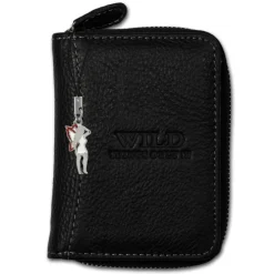 Wild Things Only echtes Leder schwarz RFID Schutz Minibörse OPJ111S
