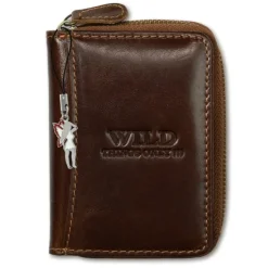 Wild Things Only echtes Leder braun RFID Schutz Minibörse OPJ111N