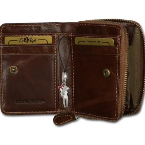 Wild Things Only echtes Leder braun RFID Schutz Minibörse OPJ111N