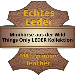 Wild Things Only echtes Leder schwarz Portemonnaie Minibörse OPJ120S