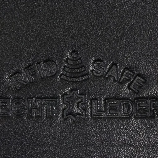 Wild Things Only Echt-Leder schwarz RFID Schutz Brieftasche OPJ102S