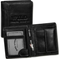 Wild Things Only Leder schwarz RFID Schutz klein Brieftasche OPJ115S