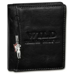 Wild Things Only Leder schwarz RFID Schutz klein Brieftasche OPJ115S