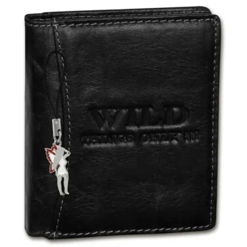 Wild Things Only Leder schwarz RFID Schutz klein Brieftasche OPJ115S