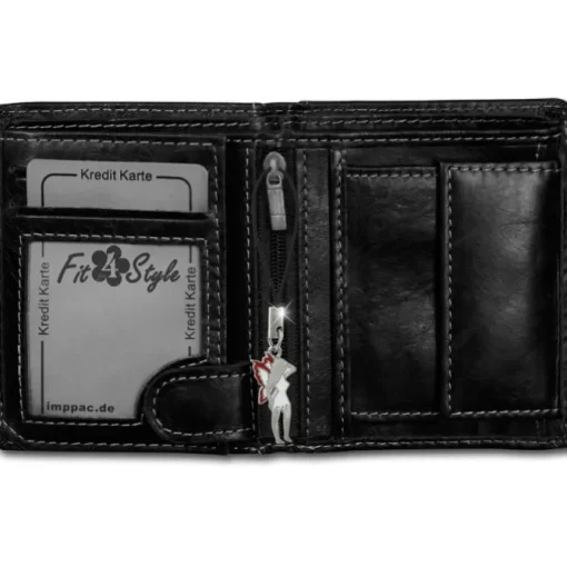 Wild Things Only Leder schwarz RFID Schutz klein Brieftasche OPJ115S