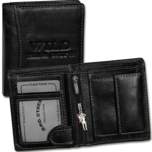 Wild Things Only Leder schwarz RFID Schutz klein Brieftasche OPJ115S
