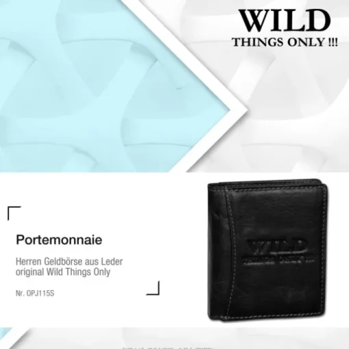 Wild Things Only Leder schwarz RFID Schutz klein Brieftasche OPJ115S